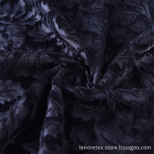Polyester Spandex Knit Embossed Velvet Fabric